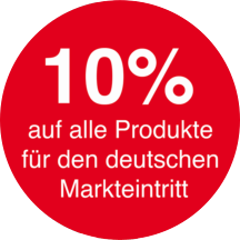 10% auf alle Produkte für den deutschen Markteintritt